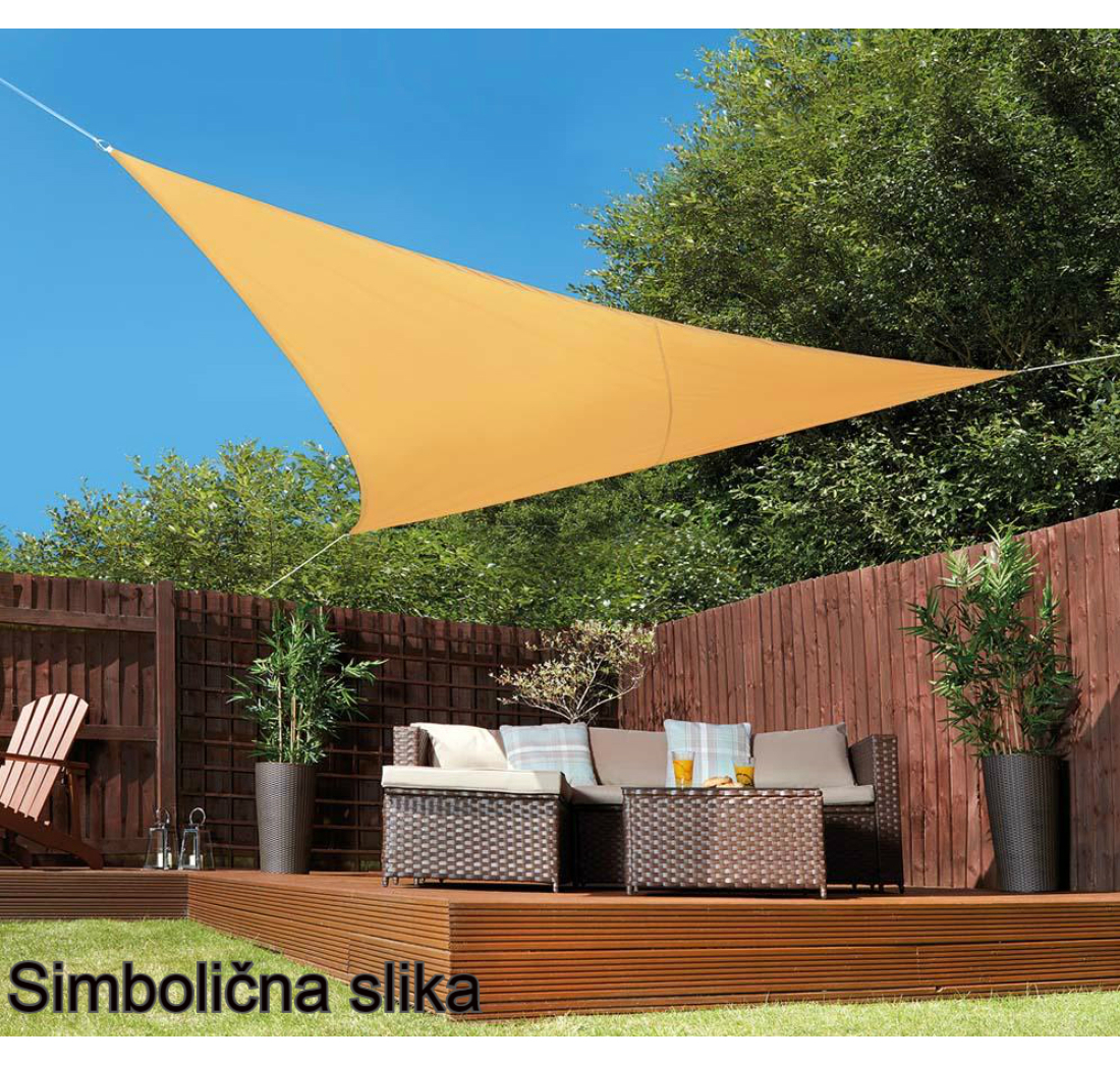 TENDA (SJENILO) ZAŠTITA OD SUNCA TROKUT 5x5x5m BOJA PIJESKA